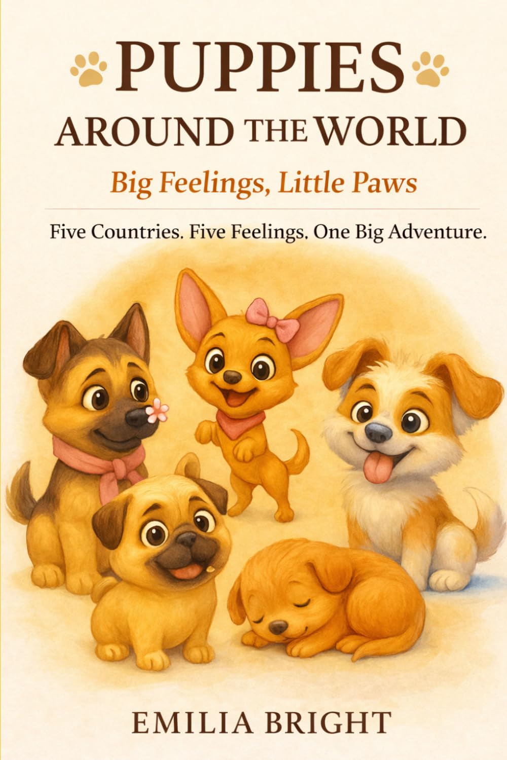 Puppies Around the World Big Feelings, Little Paws: Five Countries. Five Feelings. One Big Adventure.