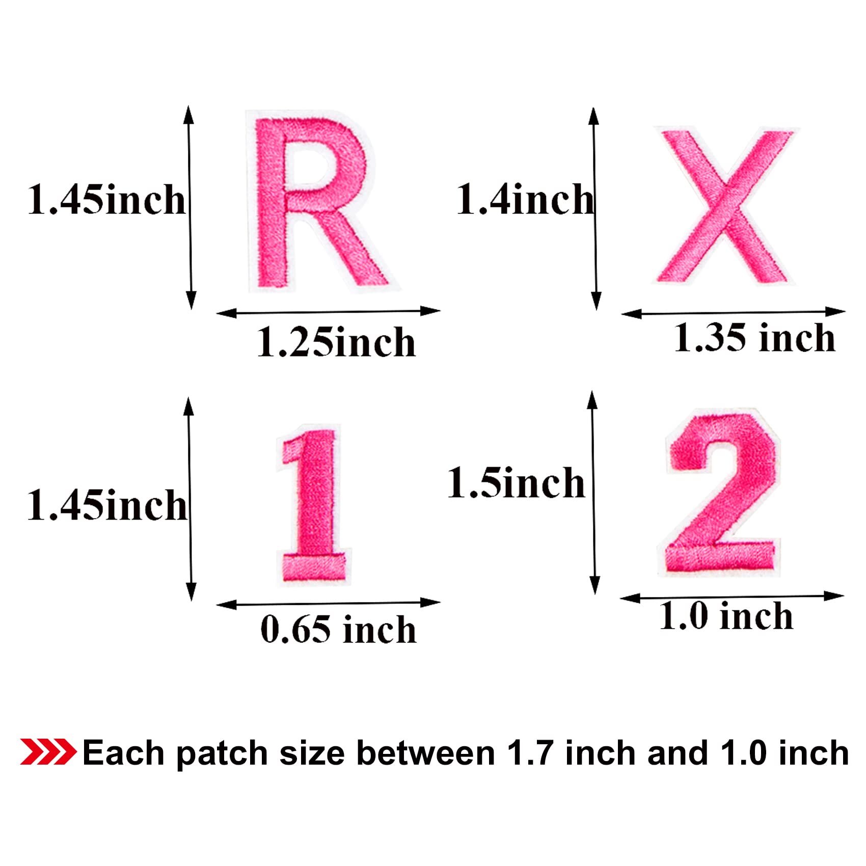 Lot De 72 écussons Thermocollants Lettres A-Z Et Chiffres 0-9 - Noir, Broderie, Taille ~4.3x2.5cm, DIY