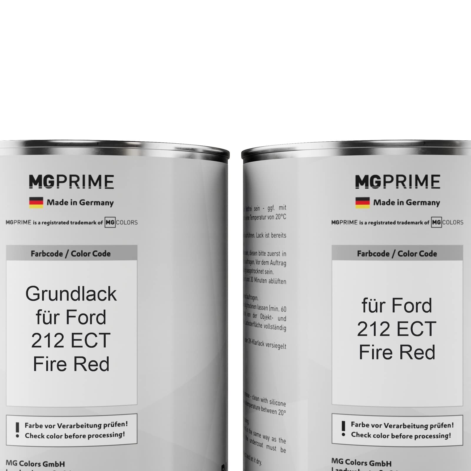 MG PRIME Lakier samochodowy Zestaw puszek dla Ford 212 ECT Fire Red Podklad Lakier bezbarwny 2K Utwardzacz gotowy do natrysku 3,5L