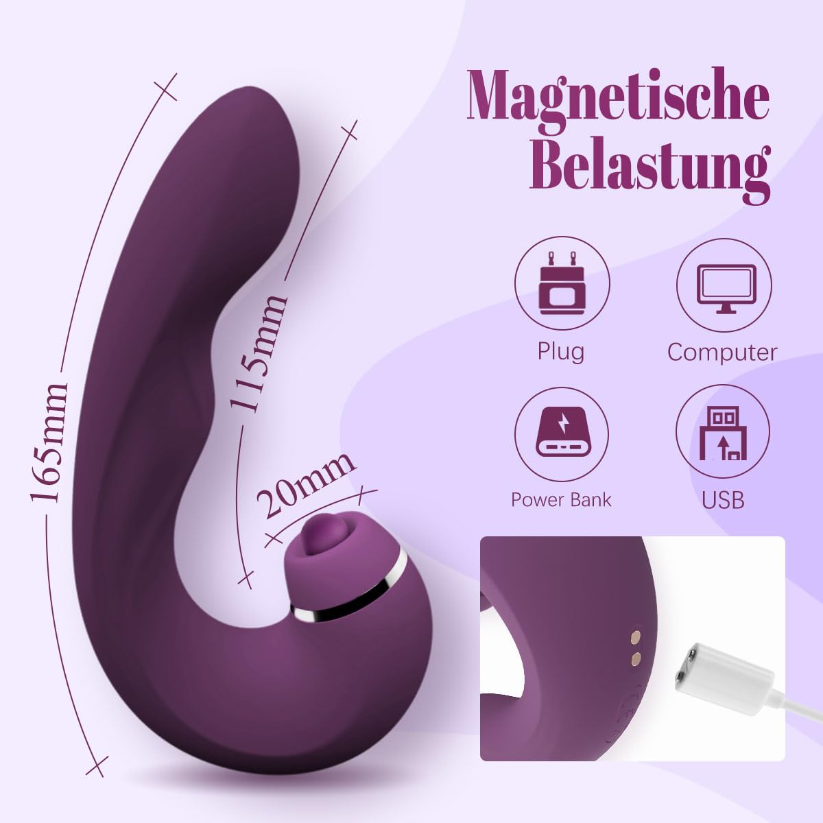 Vibradorador Mujer Juguetes Eróticos y Puntos G, 3 en 1 Consoladores.. para Mujer con Vibración Vibrador, Succionador de Clítoris Femenino Dildo Juguetes Sexuales de modo 10x5x5 Vibradores Mariposas