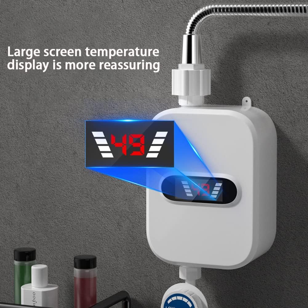 Electric Shower Heater Instant Hot Bathroom Water Heating Instantaneous Tankless Water Heater LCD Digital Water Heater