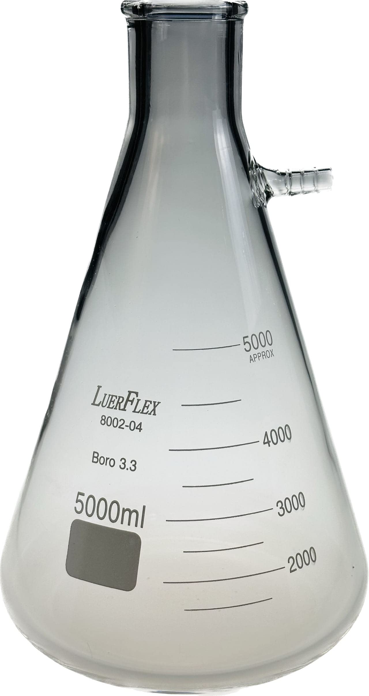 Frasco de filtrado de vidrio borosilicato, 5000 ml, 1 galón, 1 unidad