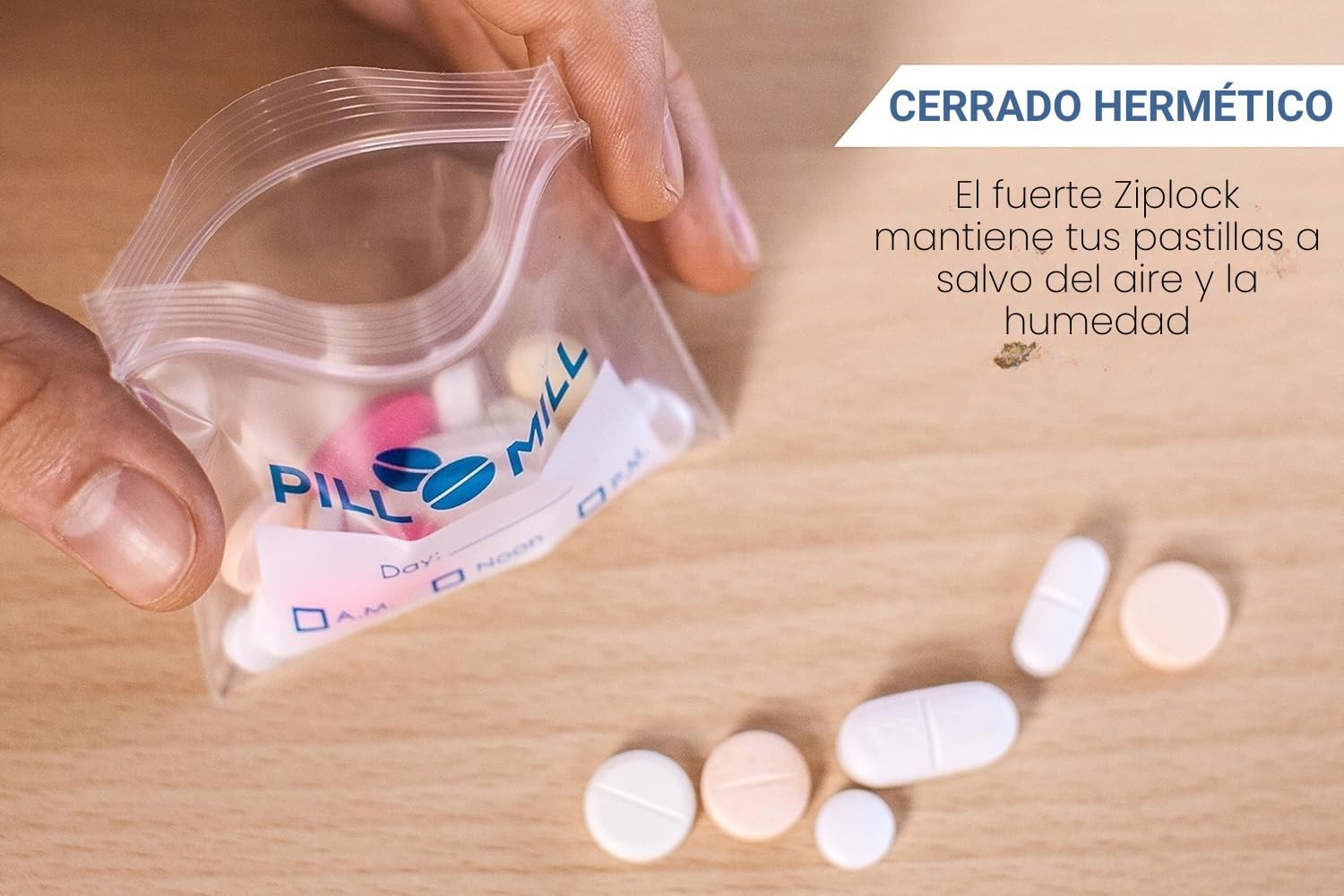 Bolsas para píldoras - Tamaño 3" x 2" - 3 Mil - Contenedor de píldoras organizador de medicinas diarias (paquete de 100)