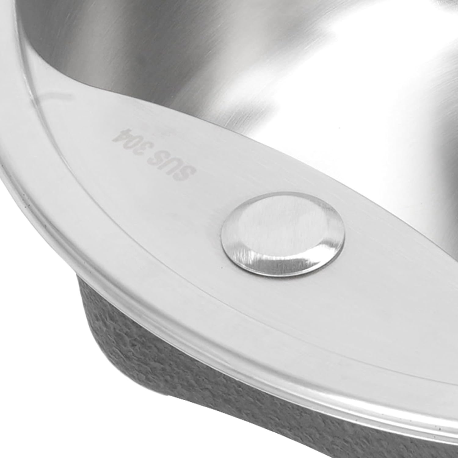 304 Stainless Steel Round Bar Sink for Kitchen Island RV Outdoor Prep Basin Bowl with Drain Set for Undermount Drop In Setup 17.72x17.72x7.87 Inch Vessel Tank Rack Parts