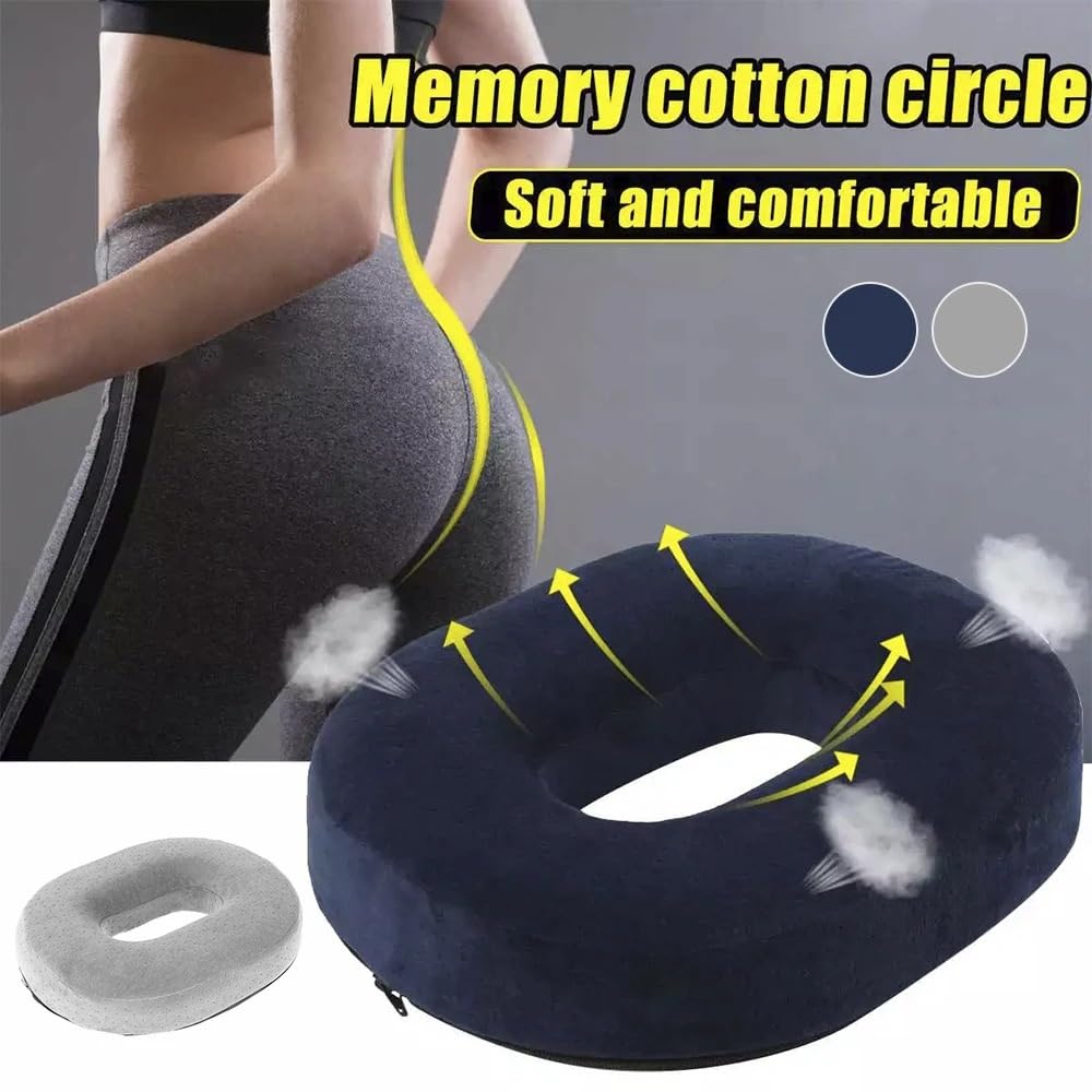 Cuscino per Sedie Cuscino ad anello a ciambella in memory foam Cuscino in peluche a ciambella Cuscino per sedia da pavimento Cuscino per sedile per auto Cuscino antidolorifico cuscino sedia ufficio(Na