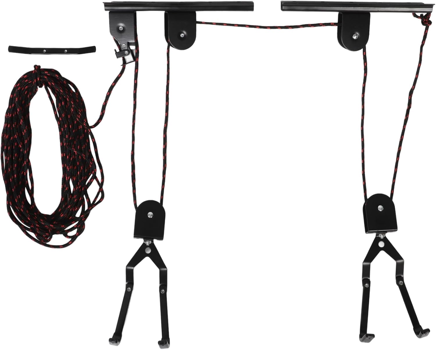 ABOOFAN 1Set Heavy Duty Bike Hoist Overhead Pulley System for Garage Ceiling Storage Optimizes Space for Mountain and Road Bikes Easy Installation with Included Hardware Supports Up