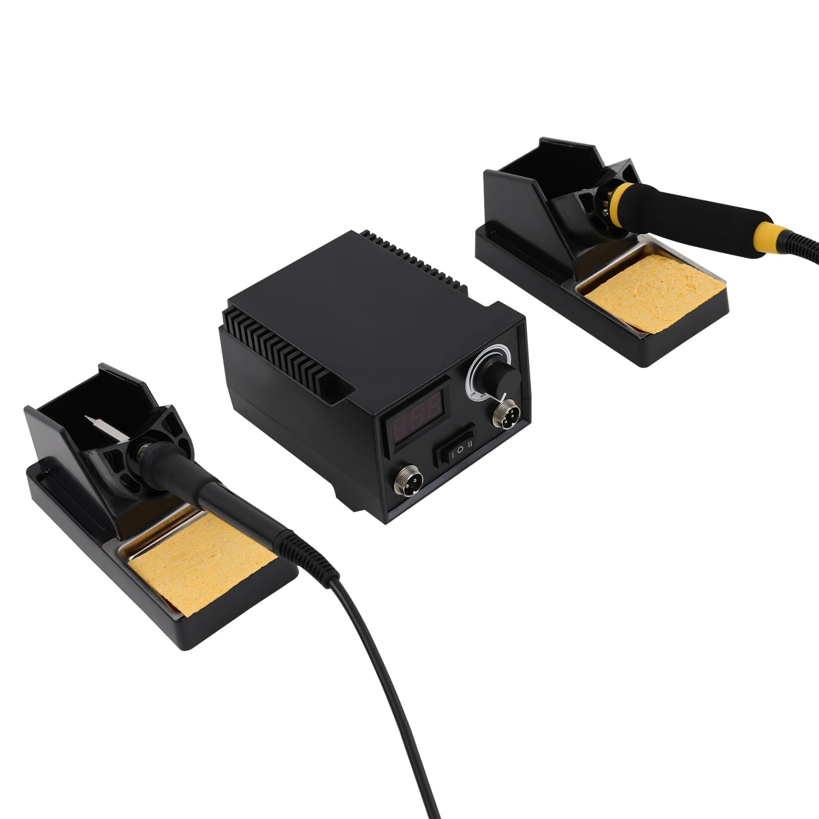 80W Holzbrenungsmaschine Set mit 2 Brandmalstifte und 21 Drahtspitzen, verstellbare Temperatur Doppelstift Brandmalerei Maschine mit LED-Display, Lötkolben Set Pyrographie Maschine Brandmalstation