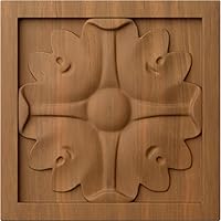 Vista 18 de Ekena Millwork ROS03X03EDAL Roseta cuadrada mediana de Edimburgo, 3 1/2"W x 3 1/2"H x 3/4"P, aliso