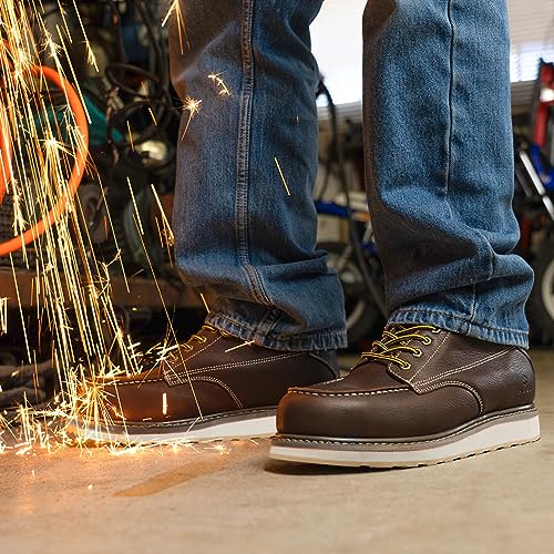 Hisea ONEAQX04ADB43S Work Boots For Men Steel/Soft Toe Boots,6‘’ Waterproof Slip Resistant Industrial & Construction Work Boots thumb #5