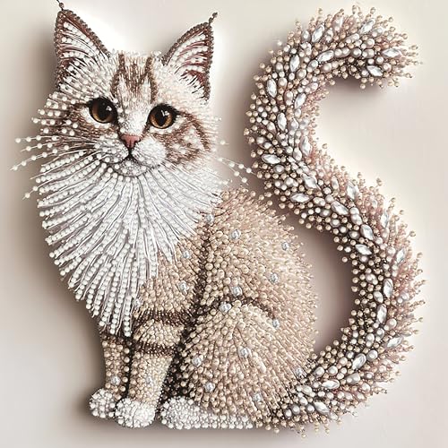 APVZARHT Cat Special Shape Diamond Art Kits for Adults DIY Cat Diamond Painting Kits for Beginners Diamond Dots Crystal Rhinestones Gem Art Kits for Home Decor 12x12 inch