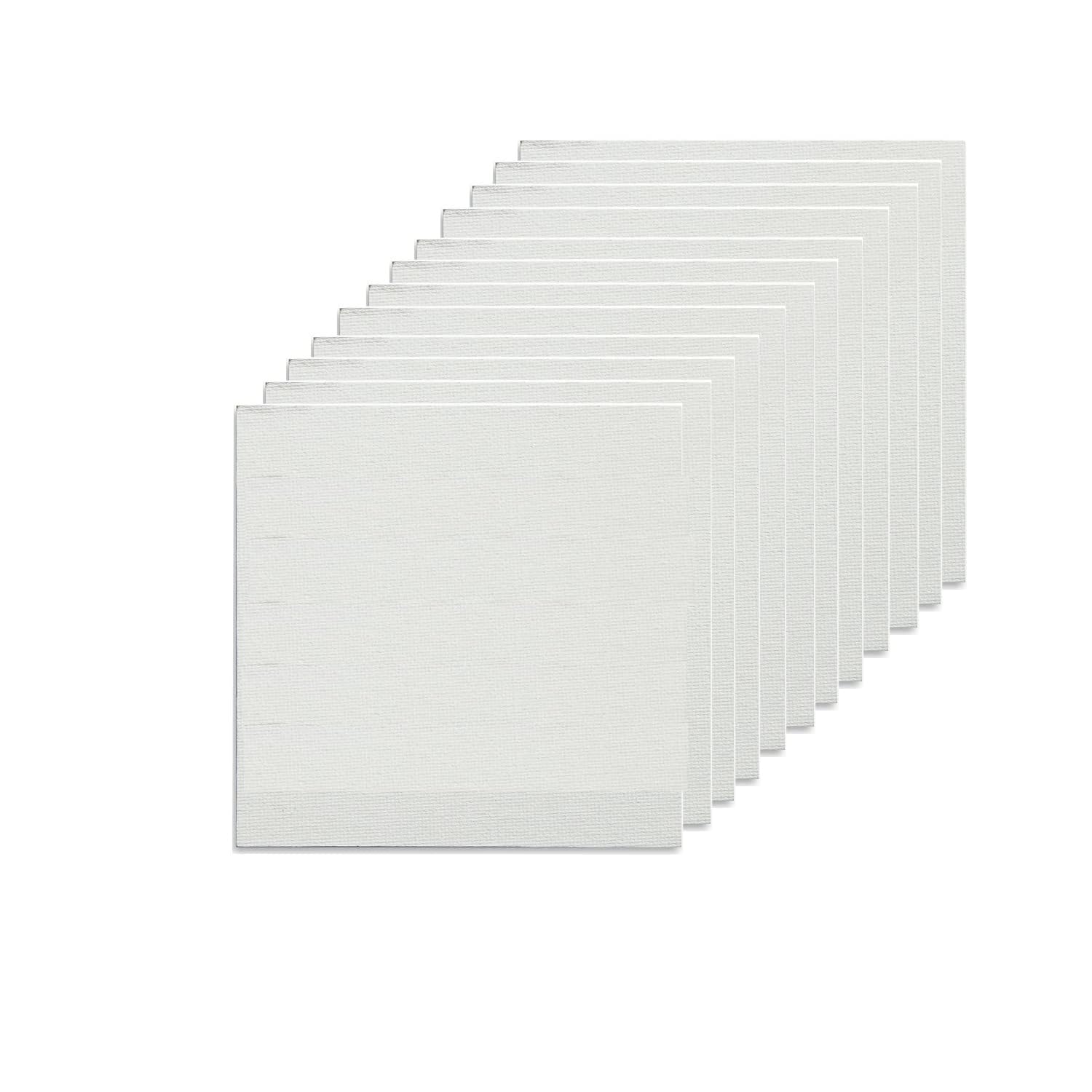 Arvachin Canvas Board - 4inch x 4inch - White - for All Type of Painting - Stretchboard - White Canvas Panel - Set of 10pieces