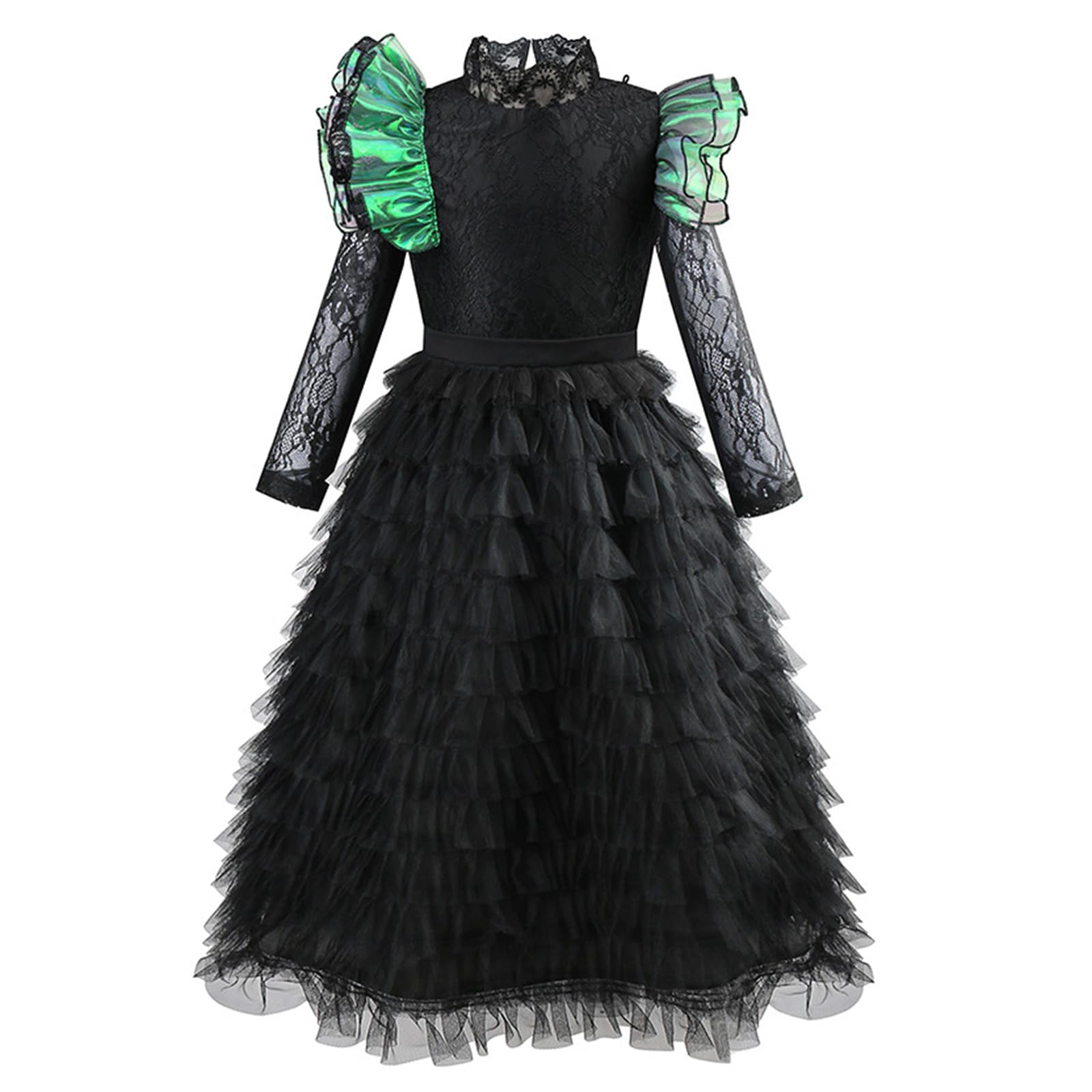 Vesstidos Larga para Niñas, Disfraz Bruja Buena, Vestido Tul de Fantasía con Capas, para Fiesta Temática, Cumpleaños Halloween Actuación y Escenario
