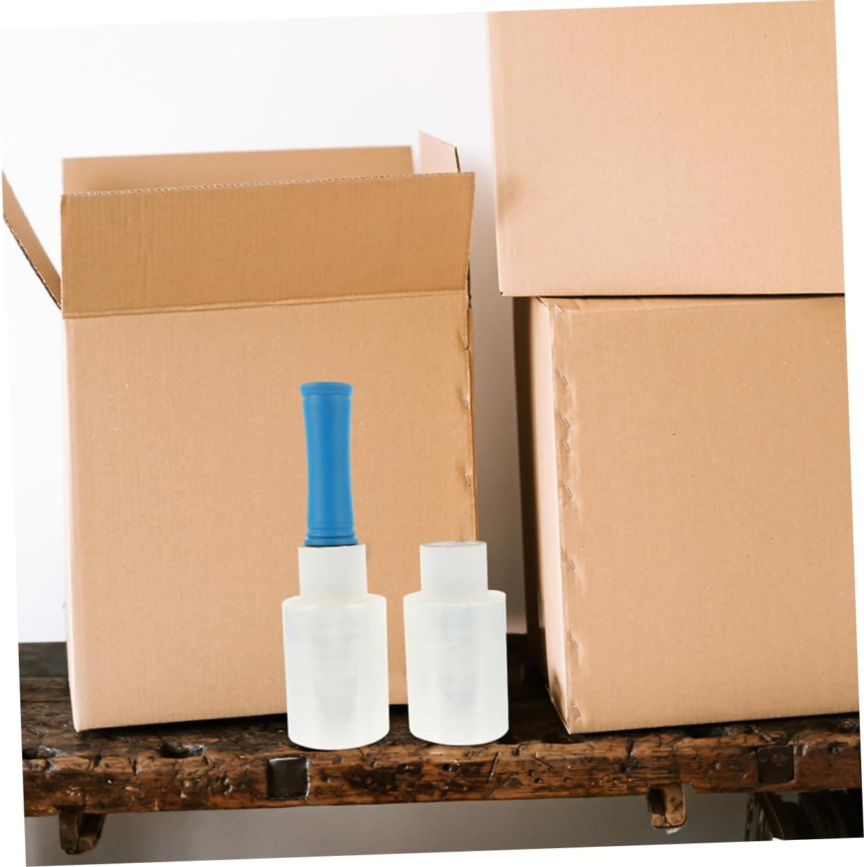 1 Set Clear Stretch Wrap Roll with Handle Self Adhesive Film for Moving Packing and Wrapping Convenient for Easy Use and Storage for Cable and Industrial Supplies Random Color