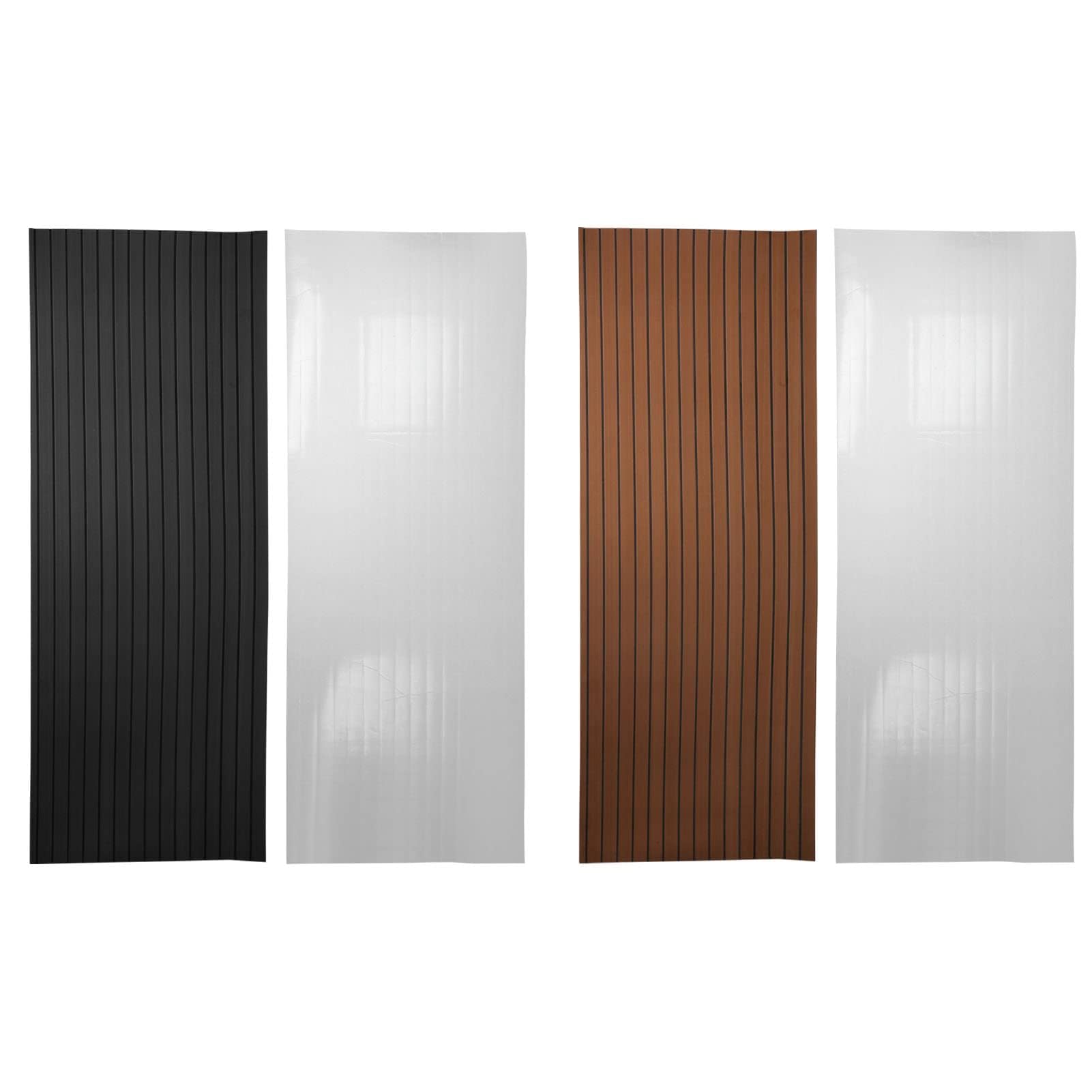 Ejoyous Tapis Bateau en Mousse EVA, 240x90cm, Revêtement de Sol Antidérapant, Style Teck, pour Yacht et Terrasse Marine