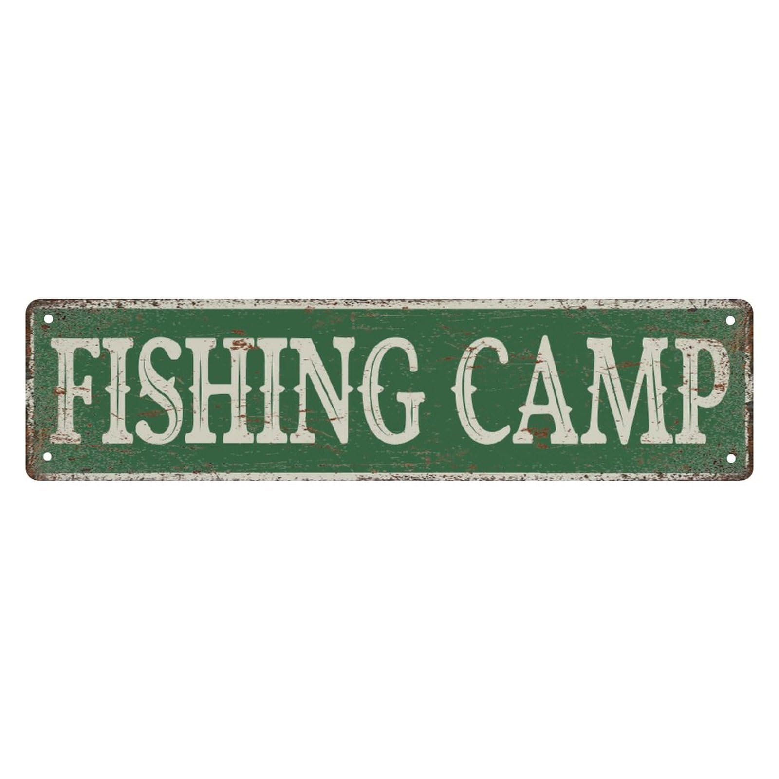 Metal Sign Fishing Camp 4x16 Inch Vintage Tin Signs Funny Street Metal Plaque For Home Wall Bar Man Cave