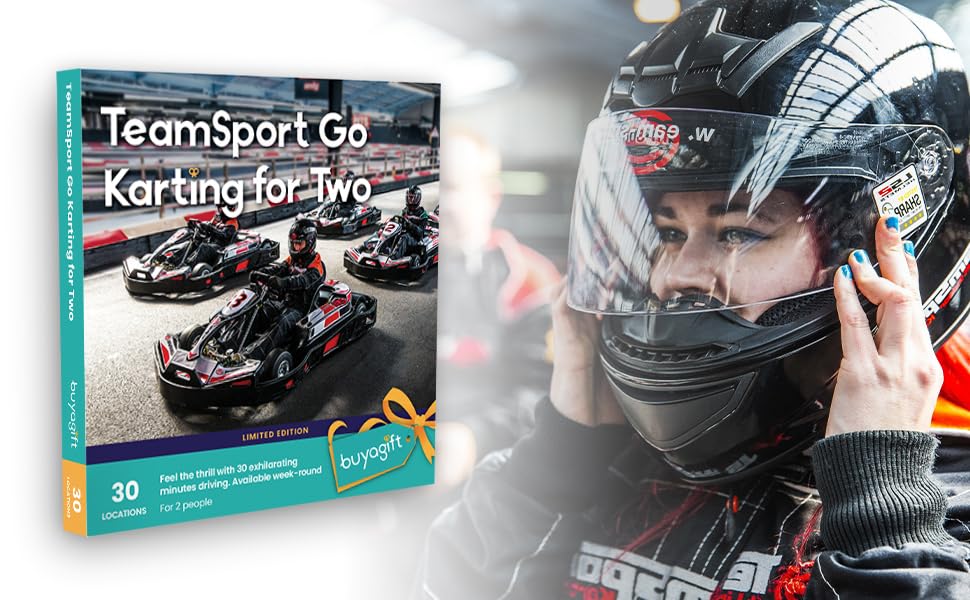 Buyagift TeamSport Go Karting Gift Experience Box for 2 - Exciting Racing Adventure, Black - Image 3