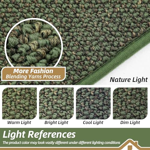 Image of BEQHAUSE Dirt Trapper Door Mat 20 inch x 48 inch, Non-Slip Washable Doormats Entrance Mat, Dirt Resistant and Absorbent Welcome Mat, Low Profile Floor Mats for Front Back Door and Entryway, Green