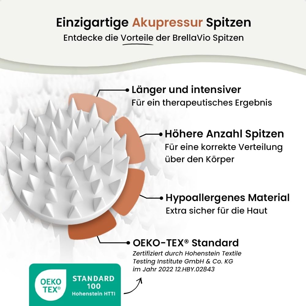 BrellaVio Akupressurmatte - Akupunktur Massage Matte - Akupressur zur Entspannung für Rücken, Nacken, Schulter und Fuß - Akkupressmatte gegen Verspannungen (Schwarz)