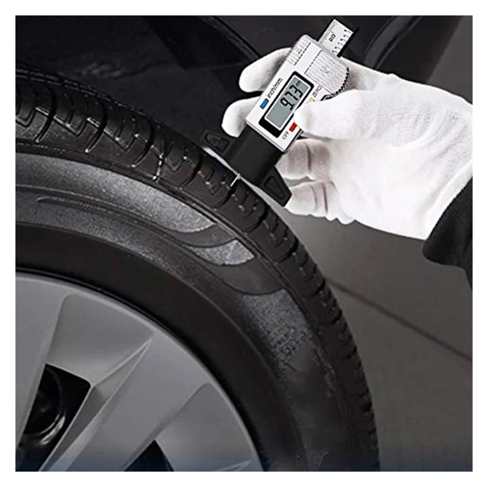 Reifenprofiltiefenmesser 10 stücke Auto Reifen Digitale Profiltiefenmesser Meter Dicke Gauge Tragen Erkennung Messung Werkzeug Tiefe Messschieber,für Autos, Transporter, LKWs(Silver)