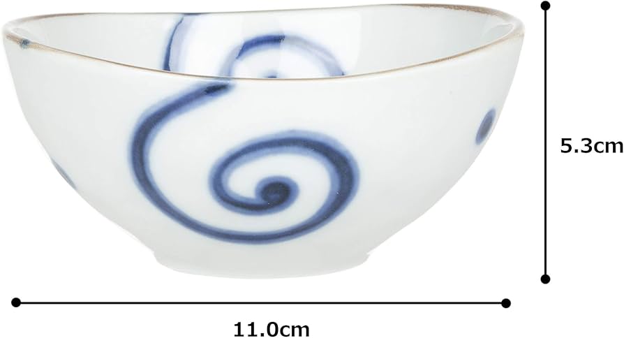 Amazon.co.jp: 3個セット 小鉢（組） うず楕円3.5鉢 [110 x 105 x 53mm