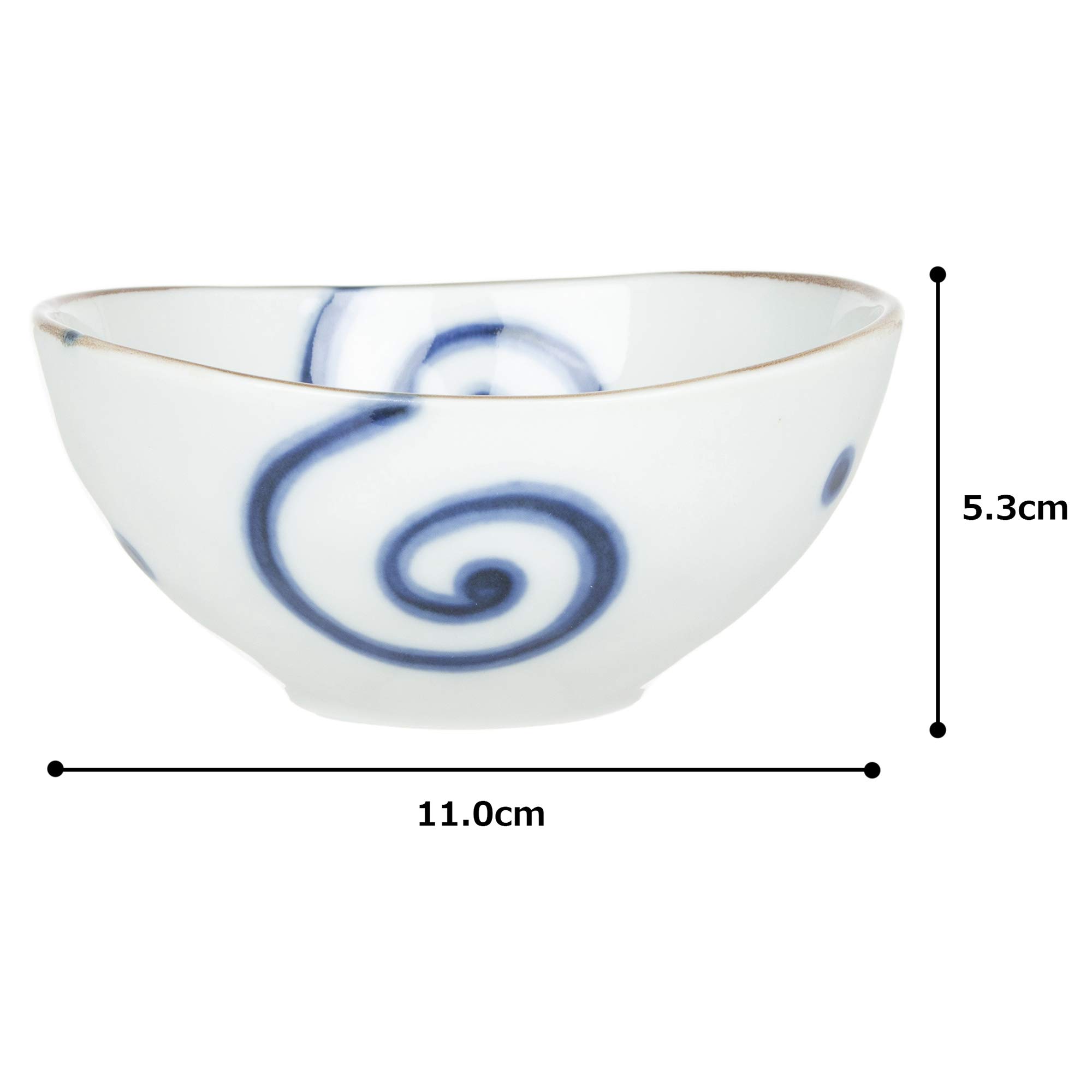 Amazon.co.jp: 3個セット 小鉢（組） うず楕円3.5鉢 [110 x 105