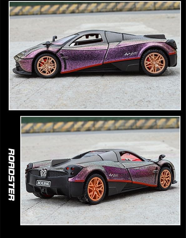 Image of Toybot 1:32 Scale Pagani Huayra Super Car - Exclusive Alloy Metal Pullback Toy with Openable Doors, Lights, and Music (Pagani Special Edition)