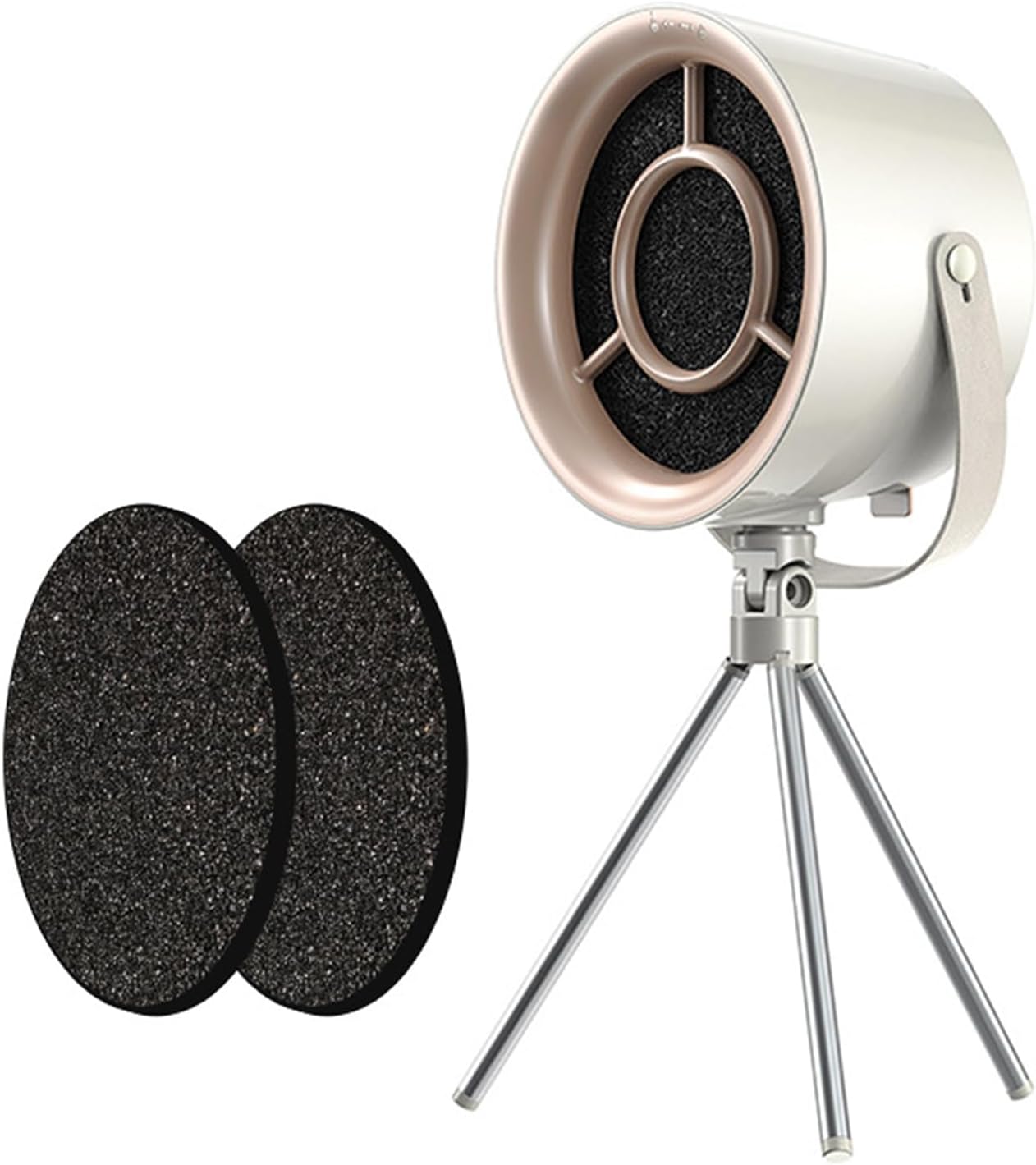 SAYTAY Portable Puff Chill Fan, Adjustable Angle 3-Speed Tripod Desktop Fans, Home Fans with 2 Replaceable Filters, Widely Applicable Mobile Large Suction and Fan (White)