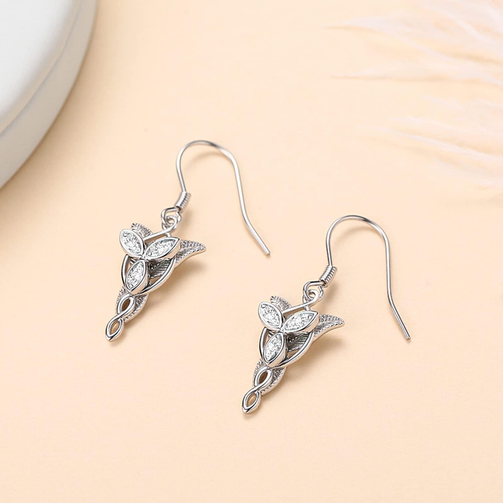 Herr der Ringe Ohrringe 925 Sterling Silber Arwen Evenstar Schmuck Herr der Ringe Geschenke für Frauen Männer Mädchen