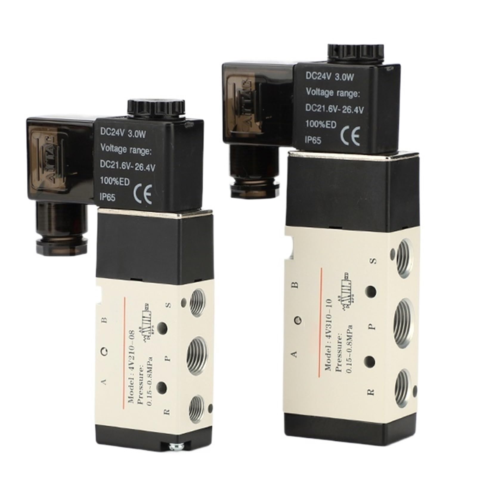 1 válvula solenoide 4V210-08 de 5 vías, 2 posiciones, control de aire y gas, válvula magnética de 12 V, 24 V, 220 V, 4 mm-12 mm, accesorios de manguera (accesorios de PC de 8 mm, AC220)