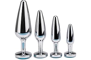 4 PCS Silvery Silver Metal Butt Plug Set