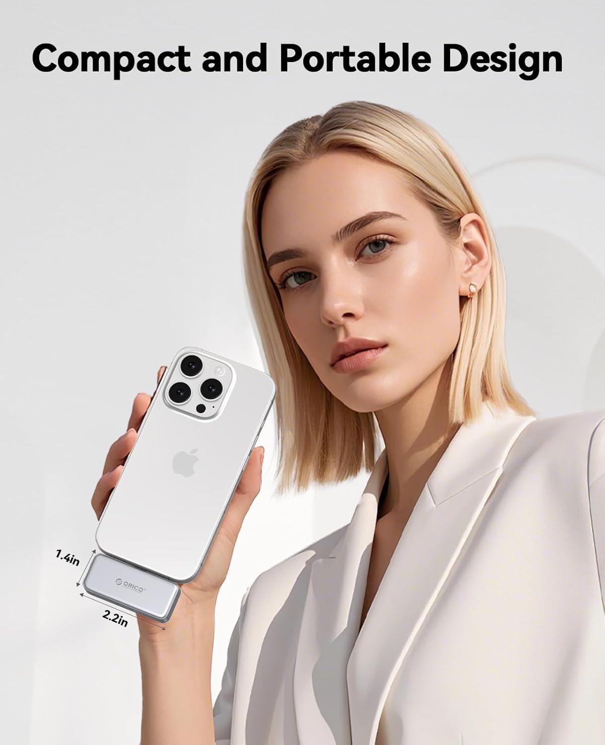 ORICO FlashPod 512GB SSD Portátil hasta 2000 MB/s, SSD Externo para Grabación ProRes 4K 60Hz, Únicamente Compatible con iPhone 17/16/15 Serie, Teléfonos Inteligentes, Tabletas Y Computadoras