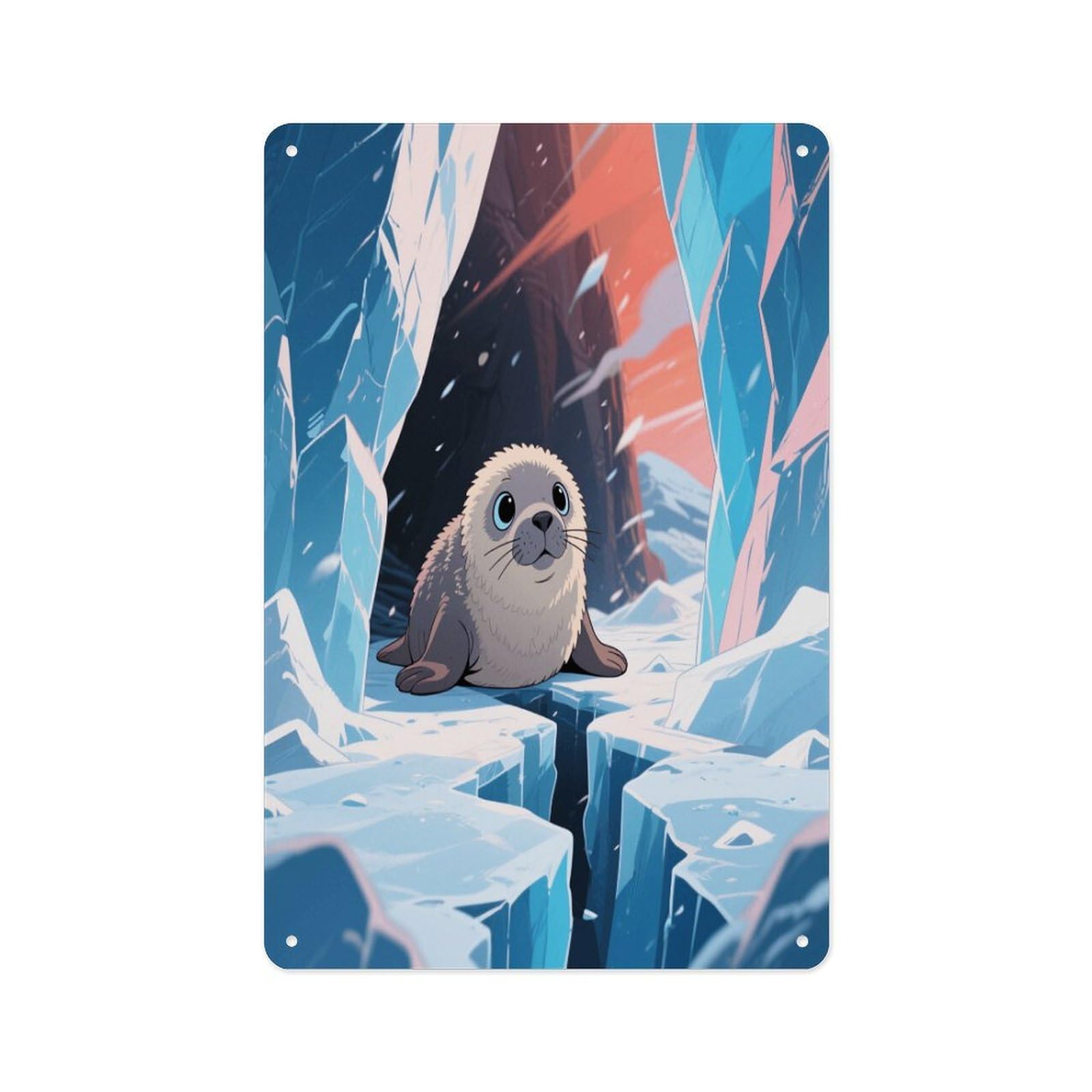 Fekiloot Style Ice Field Seal Wall Decor Metal Signs Tin Signs Poster