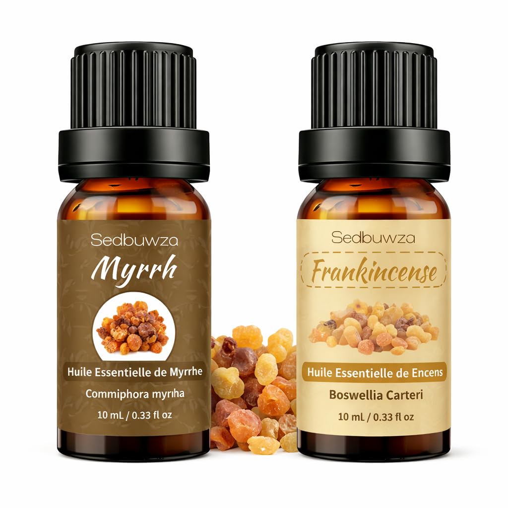 Sedbuwza Frankincense and Myrrh Oil Set, 2 x 10 mL, Incense DIY