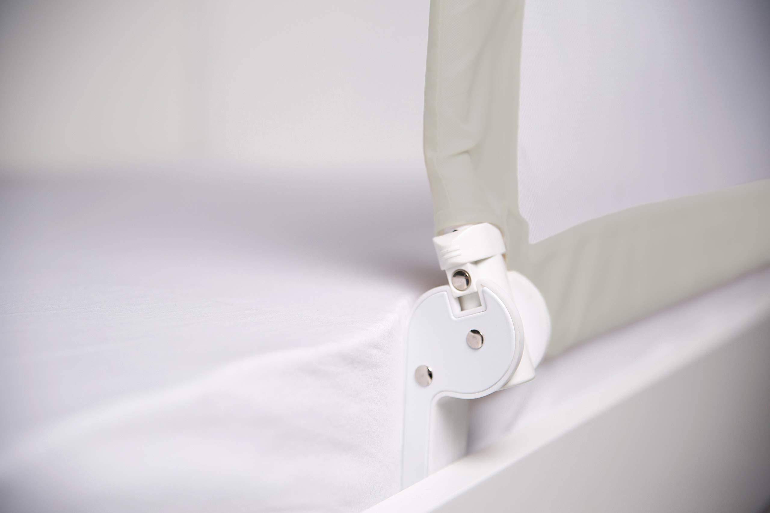 roba Bettschutzgitter Klipp-Klapp 150 cm - Rausfallschutz klappbar für Babys & Kinder - Schutzgitter für Kinderbetten - 50 cm hoch - Grau