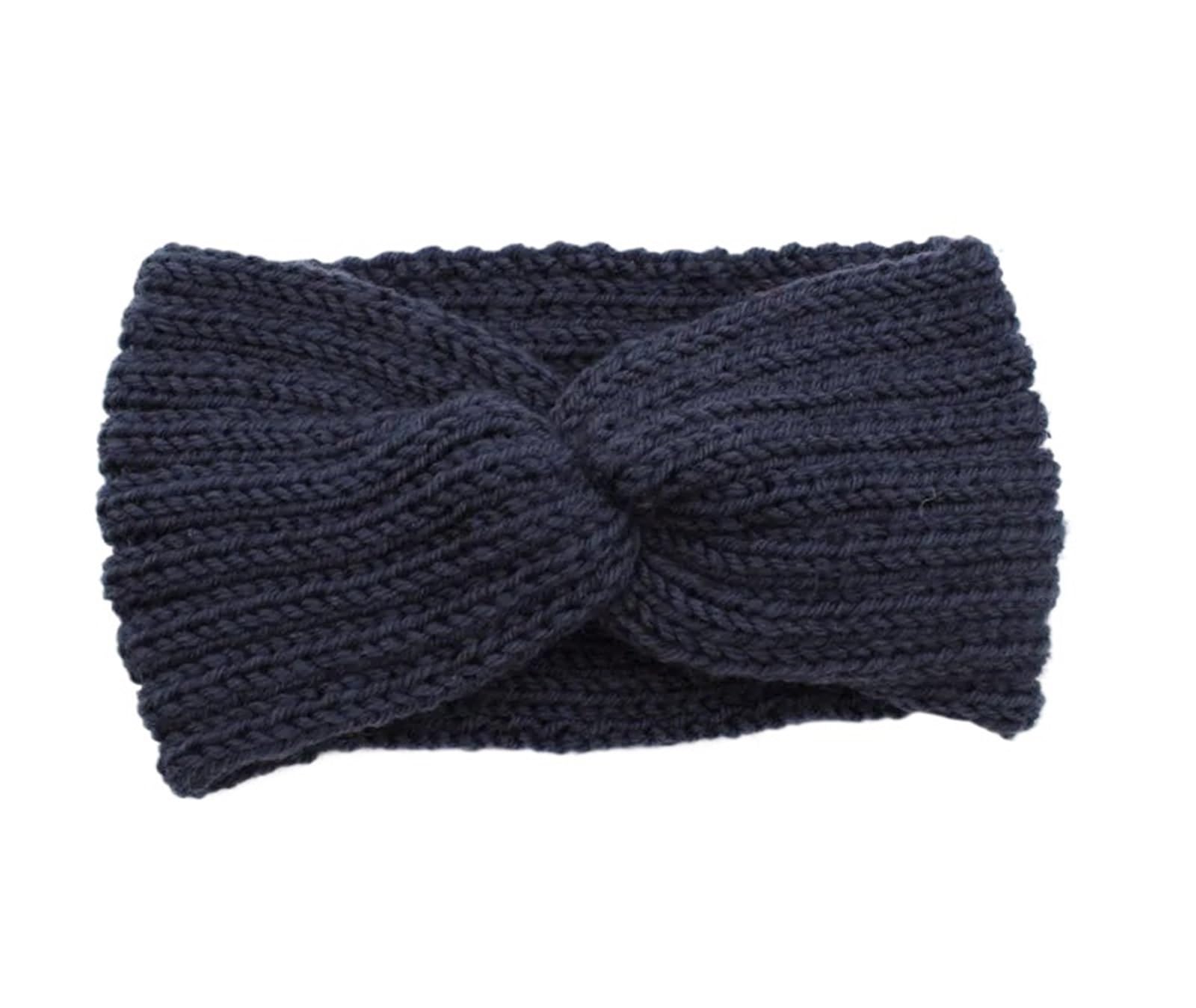 Cerchietto Invernale 3 pezzi fasce for capelli da donna fasce elastiche for capelli tinta unita turbante lavorato a maglia intrecciato fascia for capelli for ragazze invernali Per La Decorazione(Blue