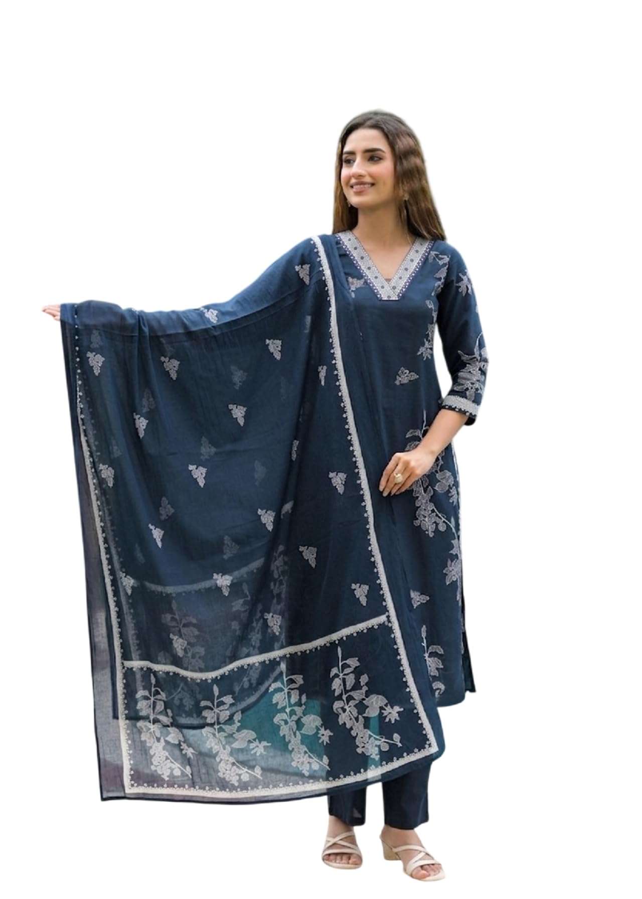 Campus Sutra Kurta Set for Women | Stylish Cotton Printed Kurti Pant Set | Indo-Western Casual & Festive Co-ord Set for Women (K-231-33) in multi