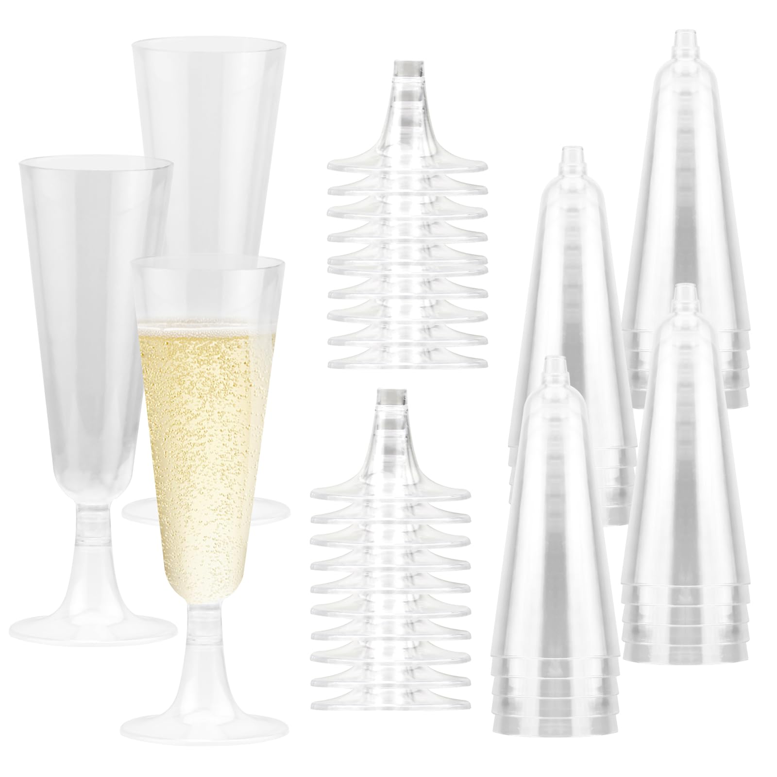 Copas de prosecco para bodas y cumpleaños de plástico transparente rígido 1