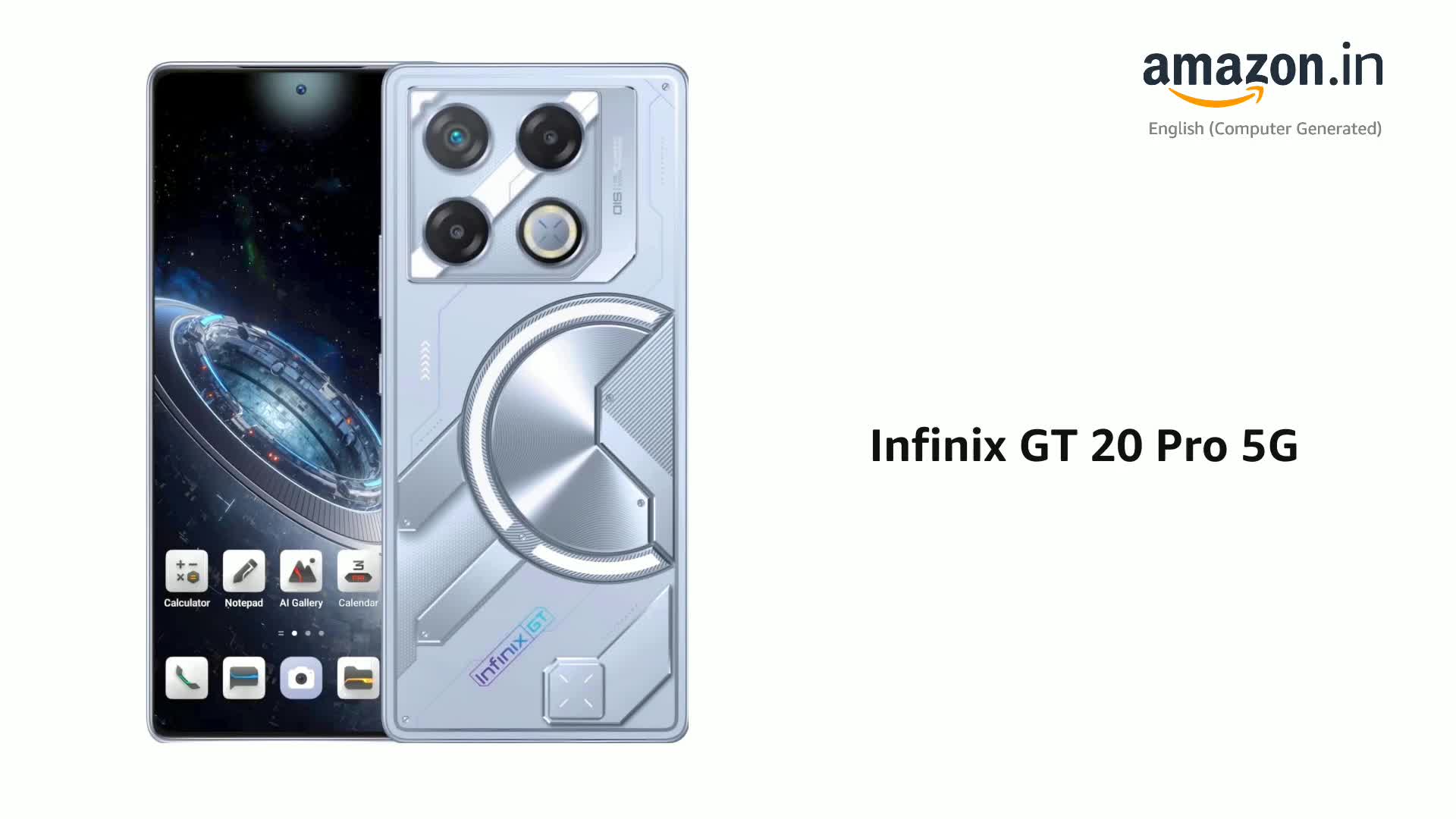 Infinix GT 20 Pro 5G (Mecha Silver, 8GB RAM, 256GB Storage) | 6.78
