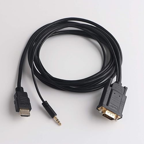 Miniatura 7 de Cable adaptador HDMI a VGA, HDMI macho chapado a VGA hembra cable de vídeo 1080p, 40 pulgadas