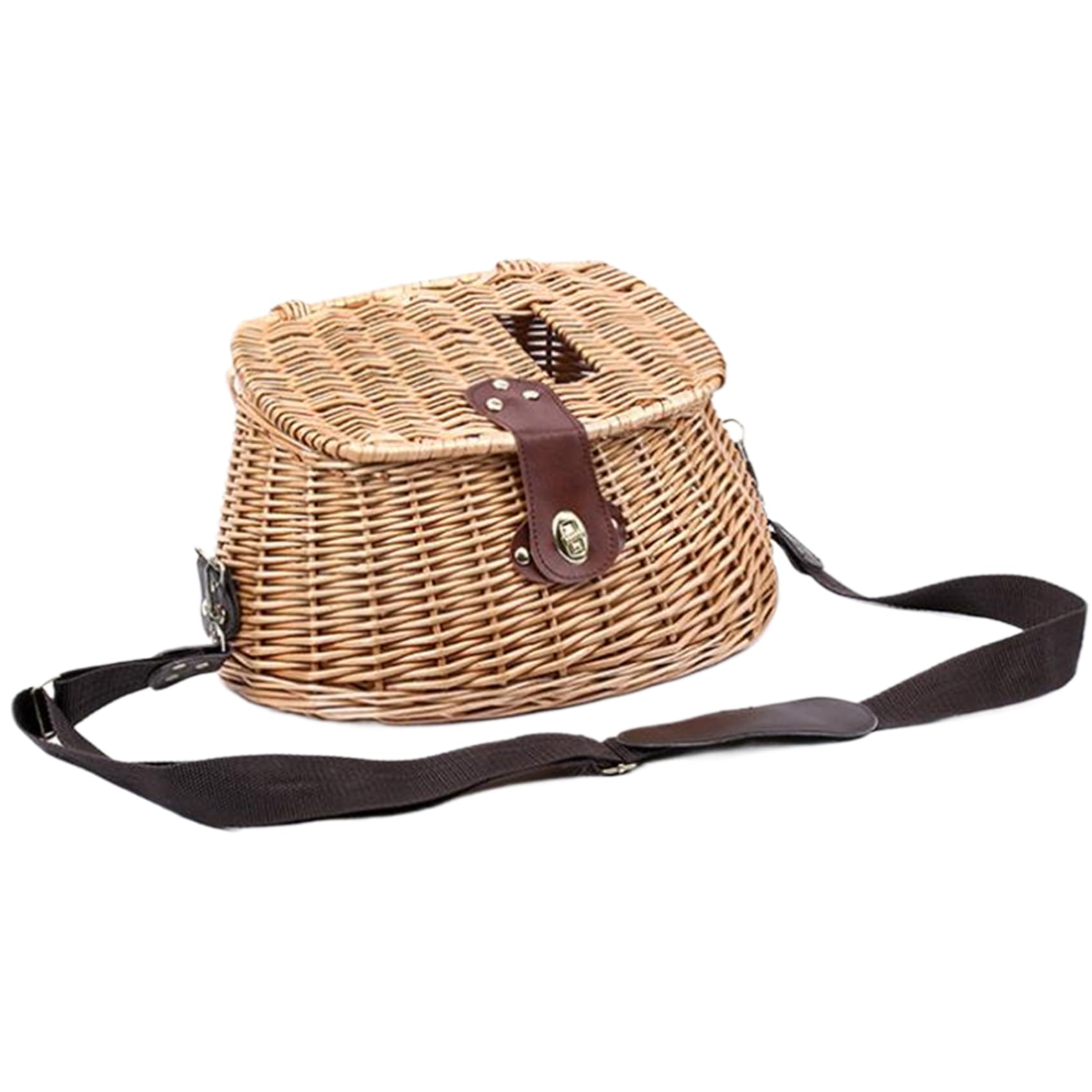 Panier ouvreuse cinéma en osier Avec sangle ajustable à poser - Gamm vert
