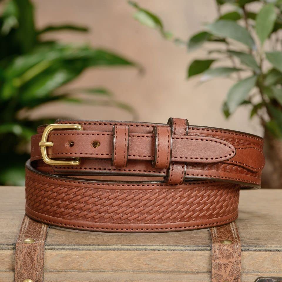 Bullhide Belts Mens Basket Weave Leather Belt, 1.5" Wide4