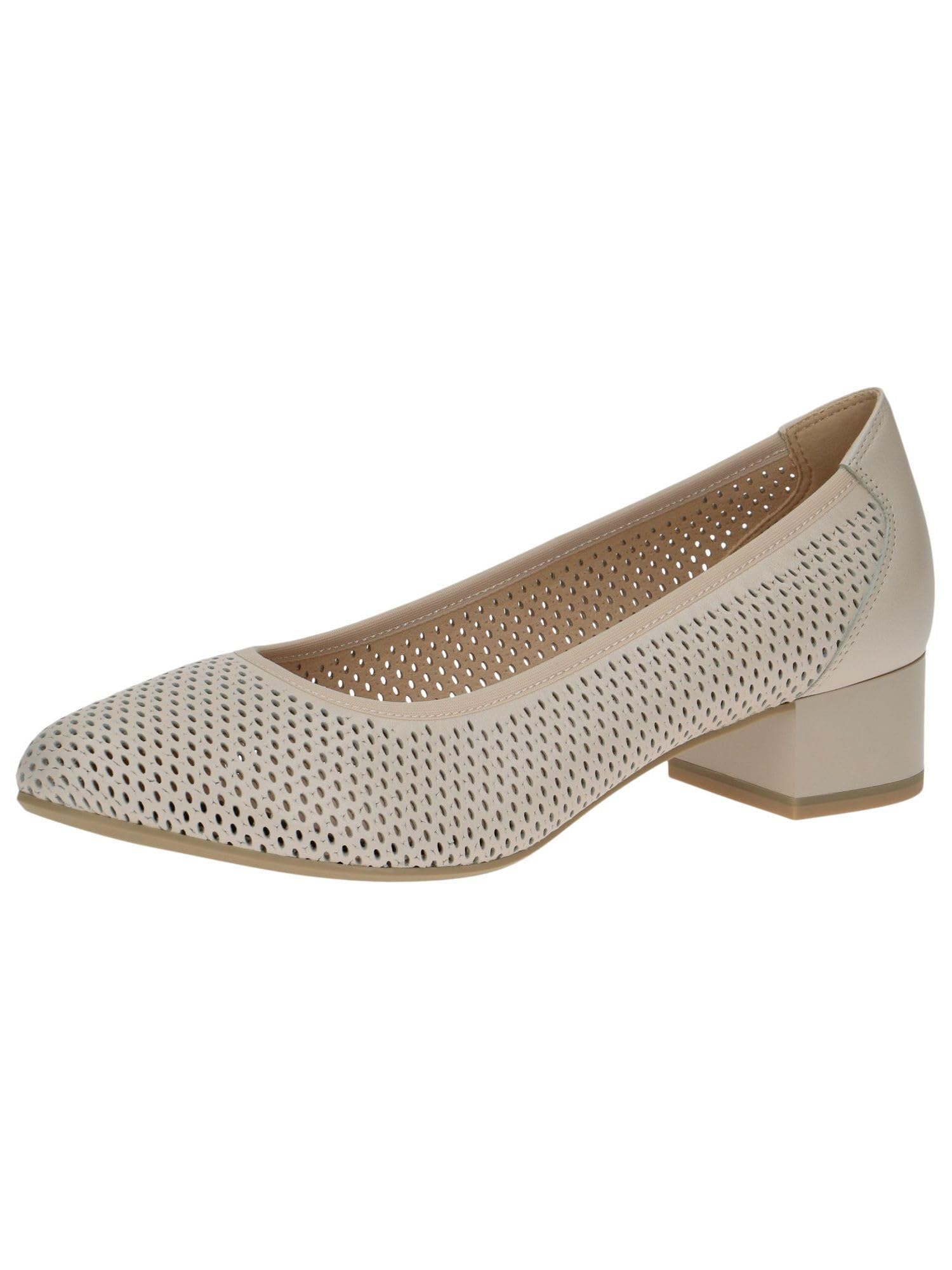 CAPRICE Women's Leather Pumps, Beige (Cream Nappa), 4.5 UK