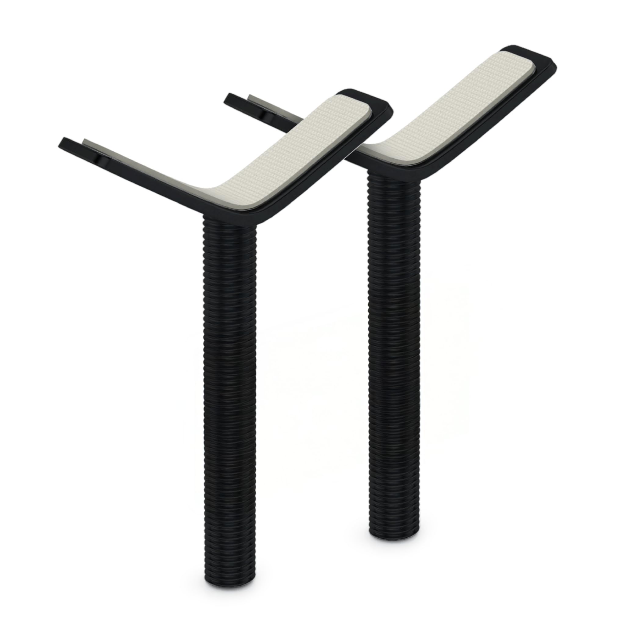 BOMI Y-Adapter 2er Set Schwarz I Metall Spindel für Türschutzgitter und Treppengitter I M10 Gewinde, geeignet für Geländer bis 60 mm I Anti-Rutsch Funktion | Zubehör für Kinderschutzgitter ohne Bohren