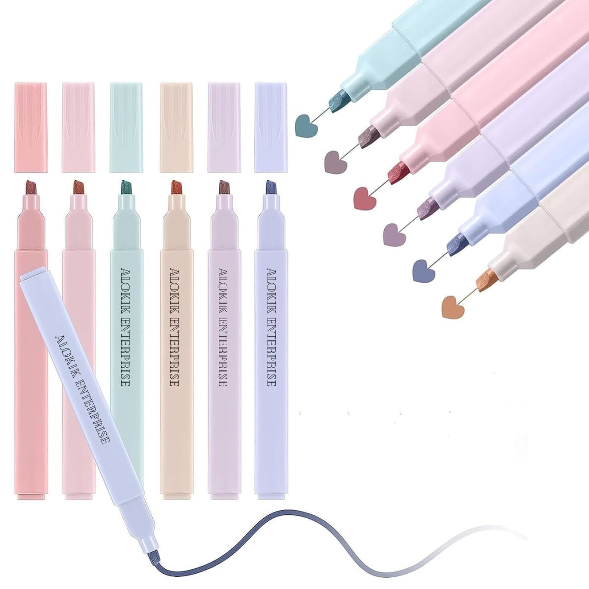 Nirvikalp Enterprise Aesthetic Cute Highlighters Bible Highlighters,Perfect for Bible Study Notes School Office 6 Pcs Aesthetic Cute Highlighters,Grip Marker,Chic Modern Minimal Pastel