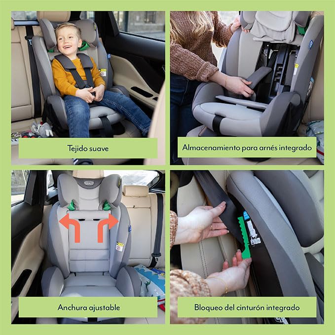 Elevador con arnés reclinable Graco FlexiGrow R129 con anchura ajustable 3