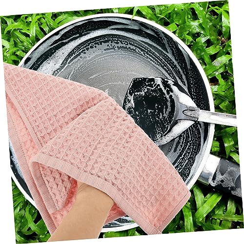 Toallas de cocina de algodón absorbentes SHOWERORO con textura waffle de 6 piezas 7