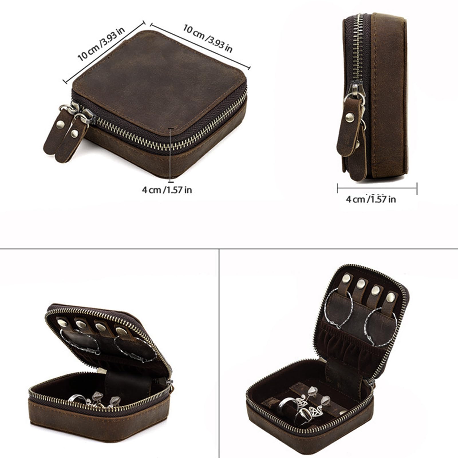 Pelle bovina Scatola di Orologio Portatile Gioielli Custodia Da Viaggio Per Gli Uomini Donne Accessori Dei Monili Caso di Visualizzazione Regali Per Mar