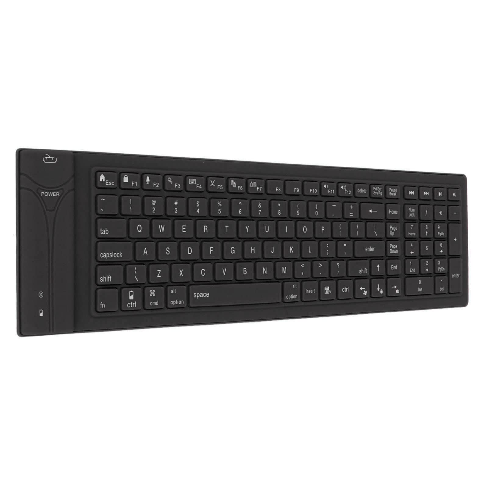 Tastiera silenziosa in silicone pieghevole tastiera in silicone senza fili 108 tasti portatile gomma morbida leggera impermeabile arrotolabile per computer portatile PC