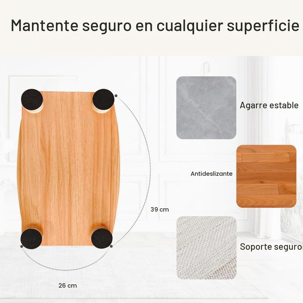 StrongTek Reposapiés Ergonómico de Madera Ajustable Oficina | Plataforma duradera y ajustable para debajo del escritorio con acabado antideslizante para uso diario continuo