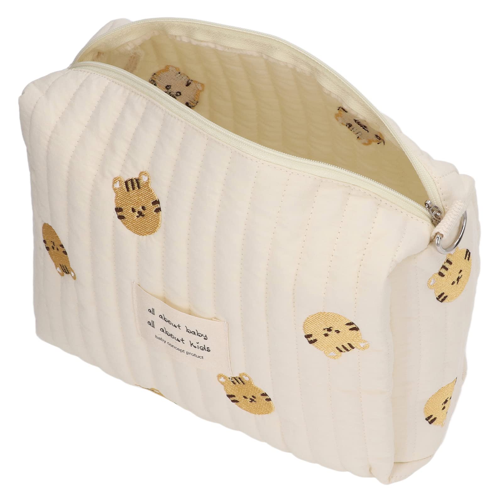 Ensemble de Pochettes pour Biberon à Langer, Trousse de Toilette à Fermeture éclair, Pochette de Rangement Portable pour Articles de bébé, Convient pour Les Voyages, Les Vacances (Tête de Tigre)